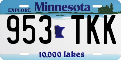 MN license plate 953TKK