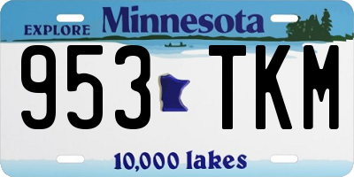 MN license plate 953TKM