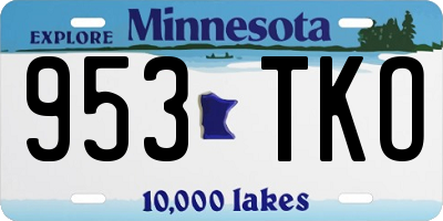 MN license plate 953TKO