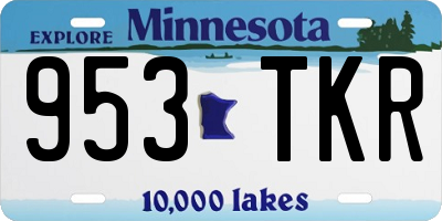MN license plate 953TKR