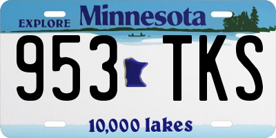 MN license plate 953TKS