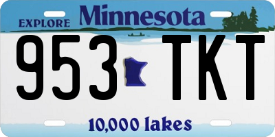 MN license plate 953TKT