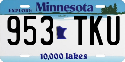 MN license plate 953TKU