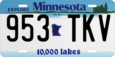 MN license plate 953TKV