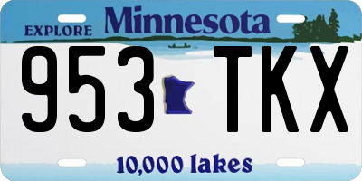 MN license plate 953TKX