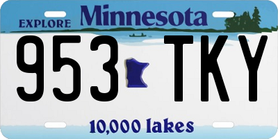 MN license plate 953TKY