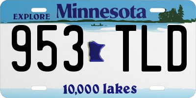MN license plate 953TLD