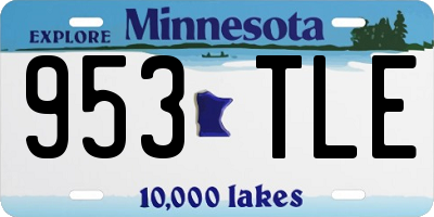 MN license plate 953TLE
