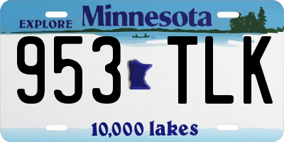 MN license plate 953TLK