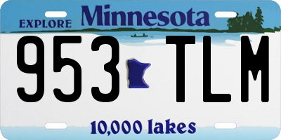 MN license plate 953TLM