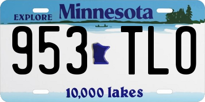 MN license plate 953TLO