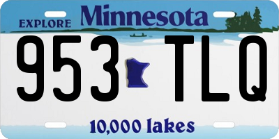 MN license plate 953TLQ