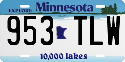 MN license plate 953TLW