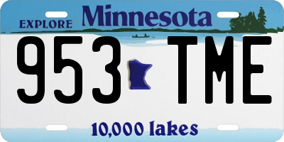MN license plate 953TME