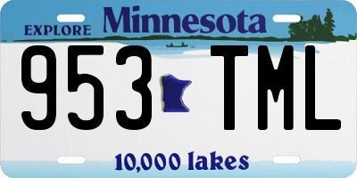 MN license plate 953TML