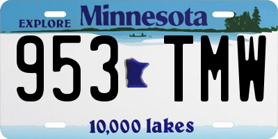 MN license plate 953TMW