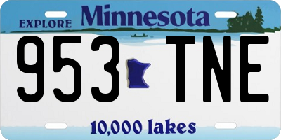 MN license plate 953TNE