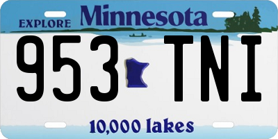 MN license plate 953TNI