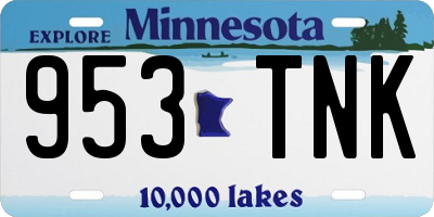 MN license plate 953TNK