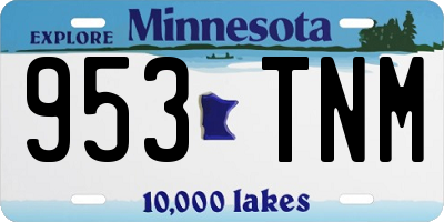 MN license plate 953TNM