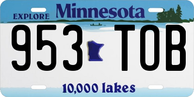 MN license plate 953TOB