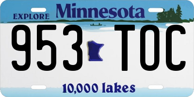 MN license plate 953TOC