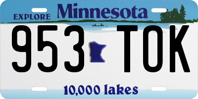 MN license plate 953TOK