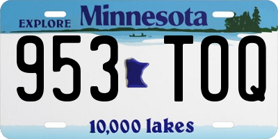 MN license plate 953TOQ