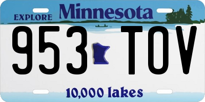 MN license plate 953TOV
