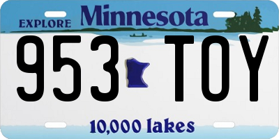 MN license plate 953TOY