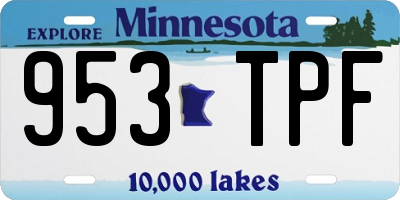 MN license plate 953TPF