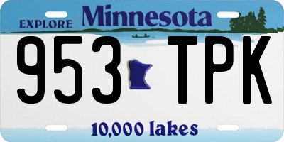 MN license plate 953TPK