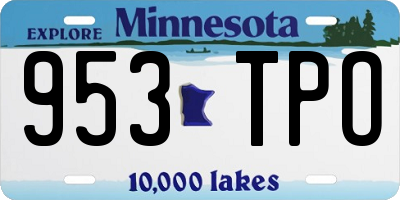 MN license plate 953TPO