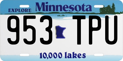 MN license plate 953TPU