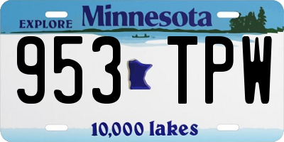 MN license plate 953TPW