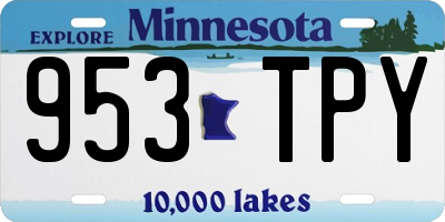 MN license plate 953TPY