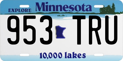 MN license plate 953TRU