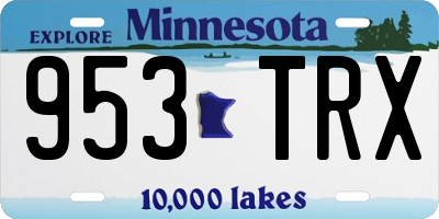 MN license plate 953TRX