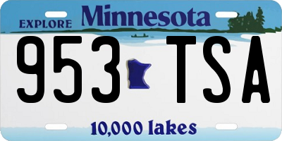 MN license plate 953TSA
