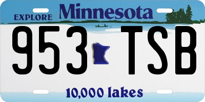 MN license plate 953TSB
