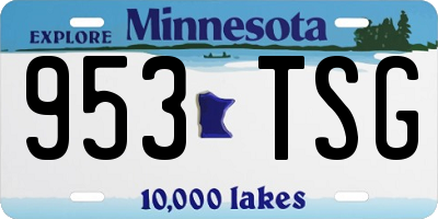 MN license plate 953TSG