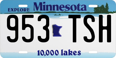 MN license plate 953TSH