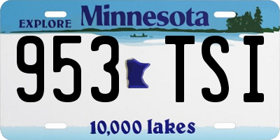 MN license plate 953TSI