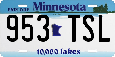 MN license plate 953TSL