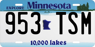 MN license plate 953TSM