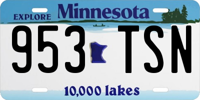MN license plate 953TSN