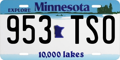 MN license plate 953TSO