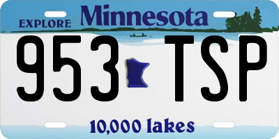 MN license plate 953TSP