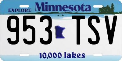MN license plate 953TSV
