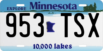 MN license plate 953TSX